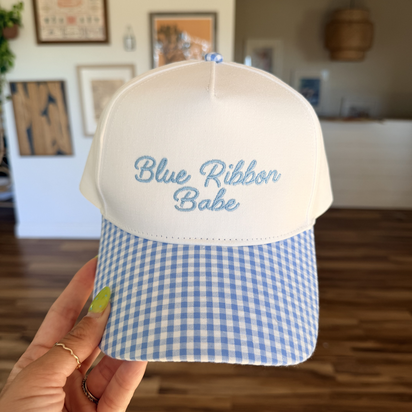 Blue Ribbon Babe Embroidered Hat
