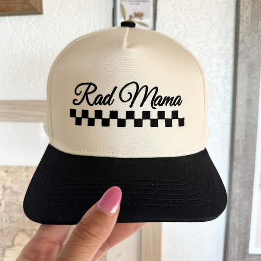 Rad mama Embroidered Checkered Hat