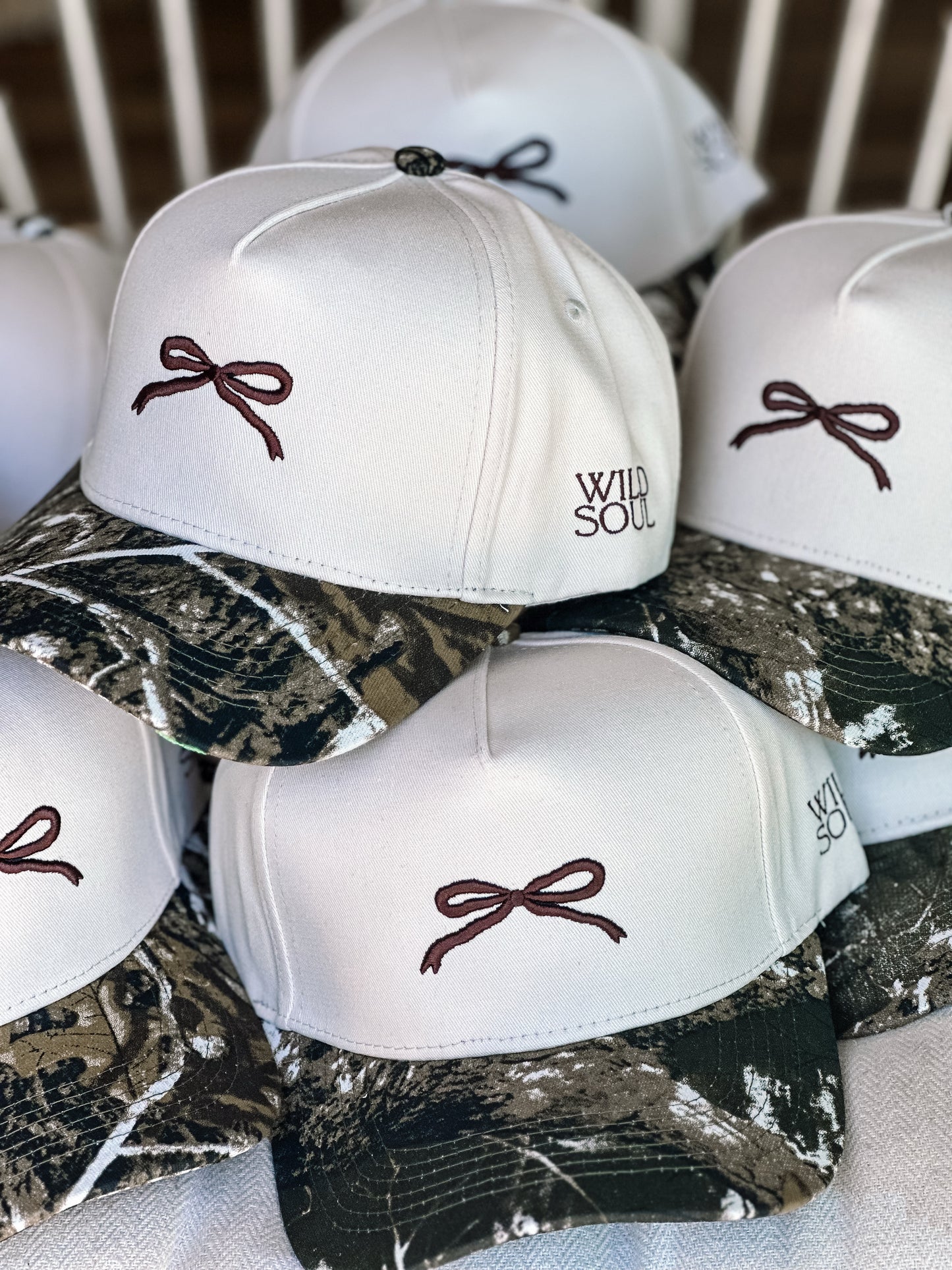 Wild Soul Camo Puff Bow Hat