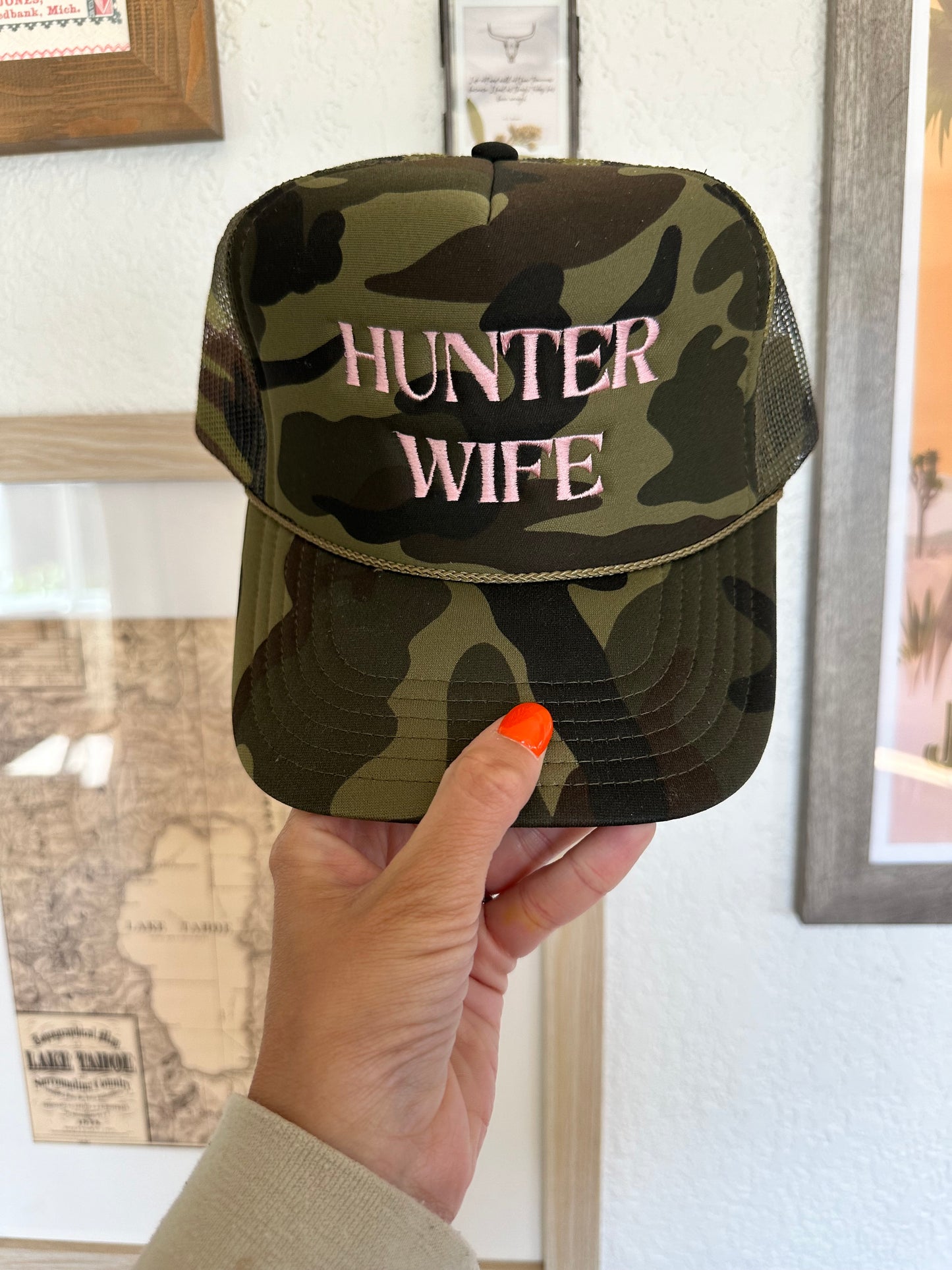 Hunter Wife Embroidered Trucker Hat