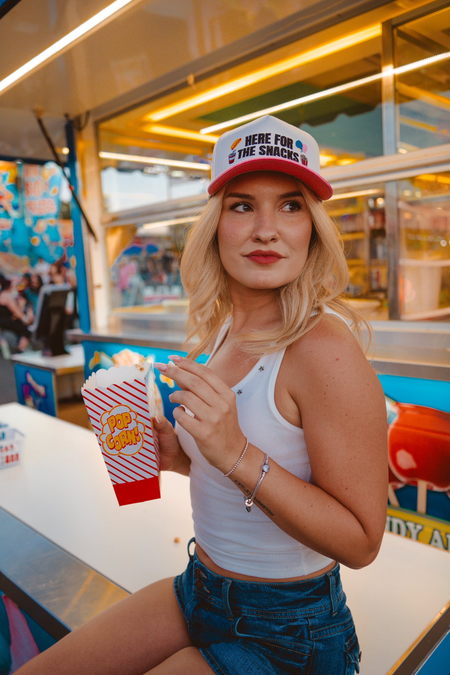 Here For The Snacks Embroidered Hat