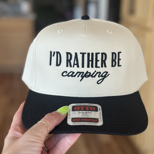 I'd Rather Be Camping Embroidered Trucker Hat