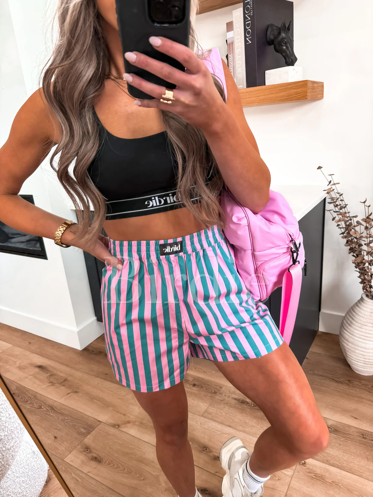 Pink & Green Stripe Boxer Shorts