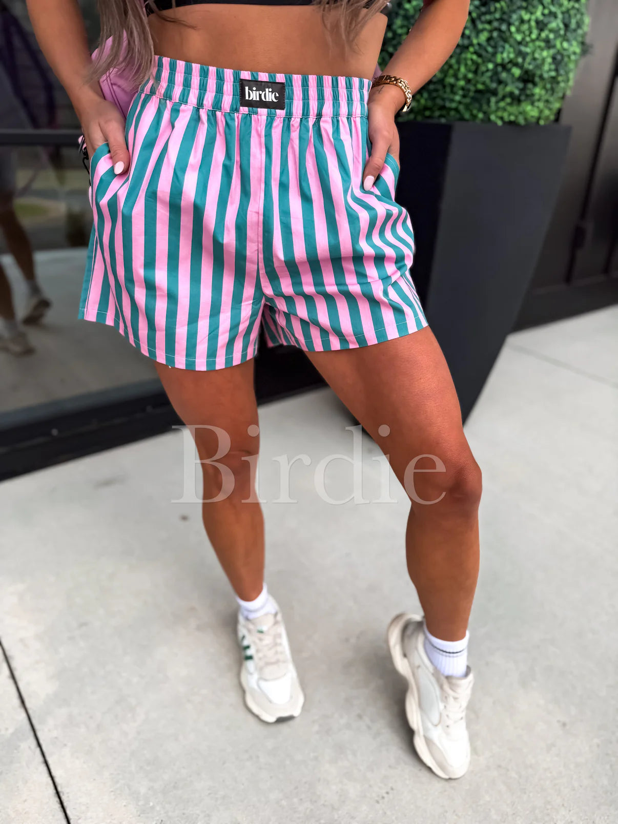 Pink & Green Stripe Boxer Shorts