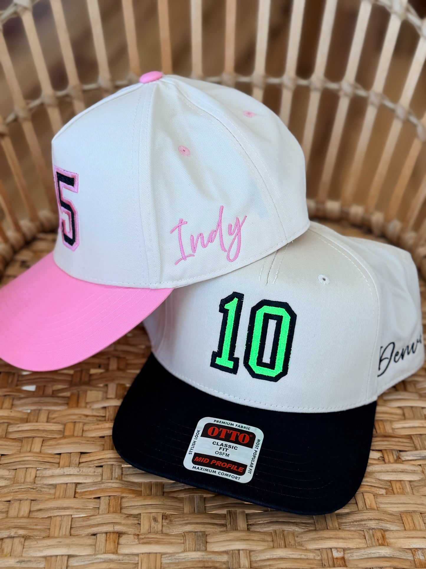 Glitter Custom Sports Number Hat