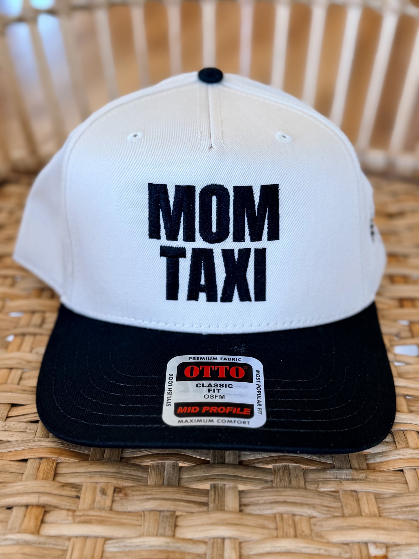 Mom Taxi Checkered Flag Embroidered Hat