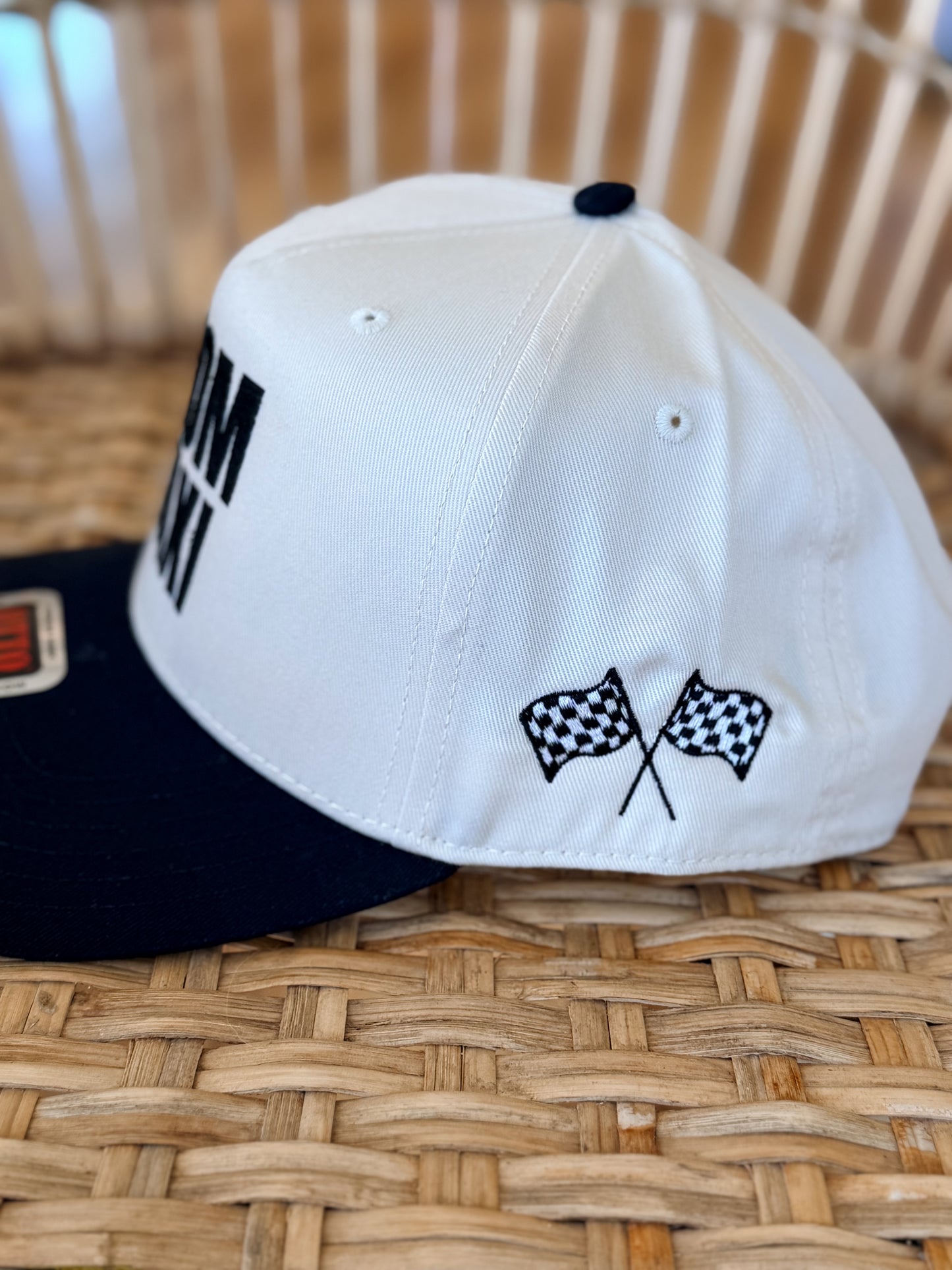 Mom Taxi Checkered Flag Embroidered Hat