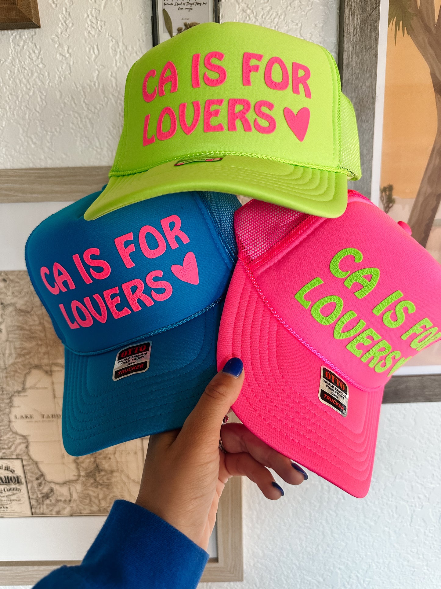 CA Is For Lovers Neon Trucker Hat