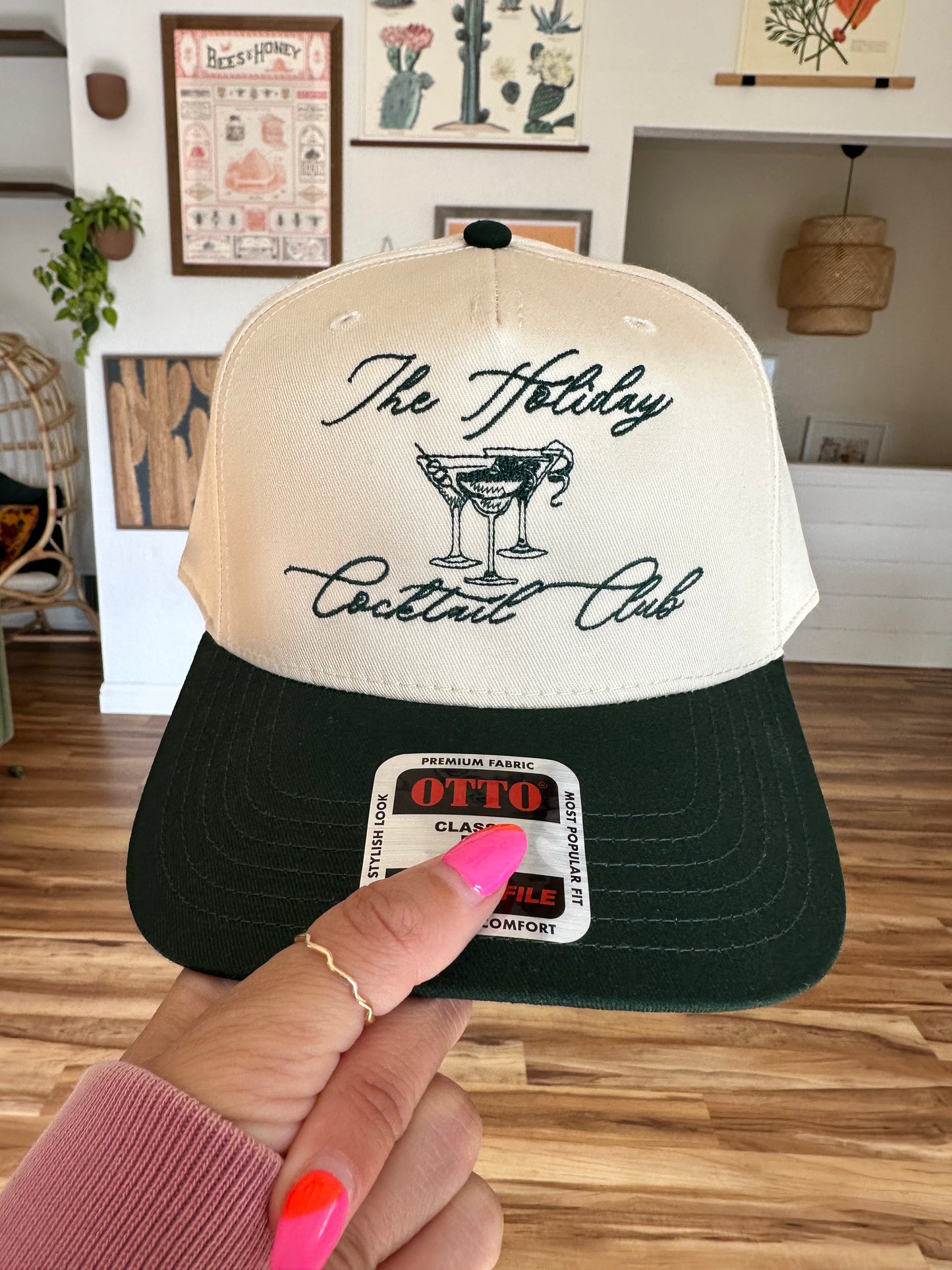 The Holiday Cocktail Club Embroidered Hat