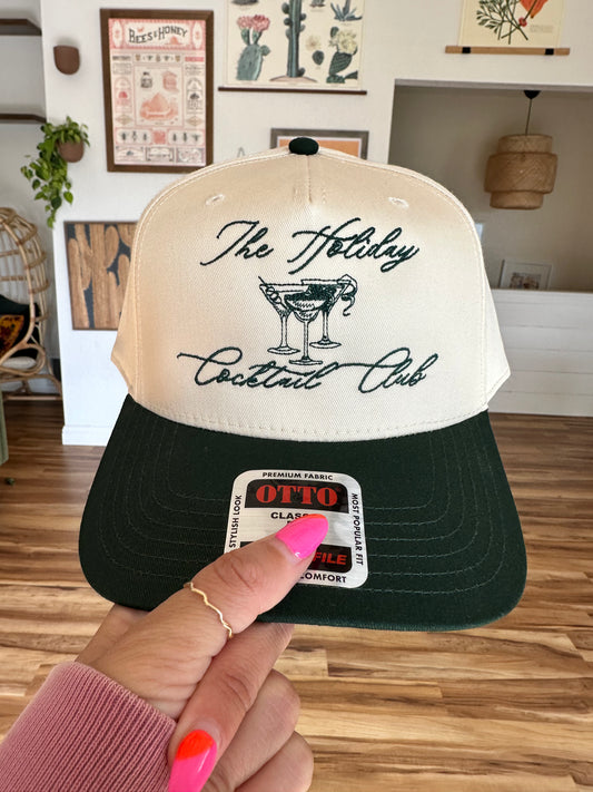 The Holiday Cocktail Club Embroidered Hat