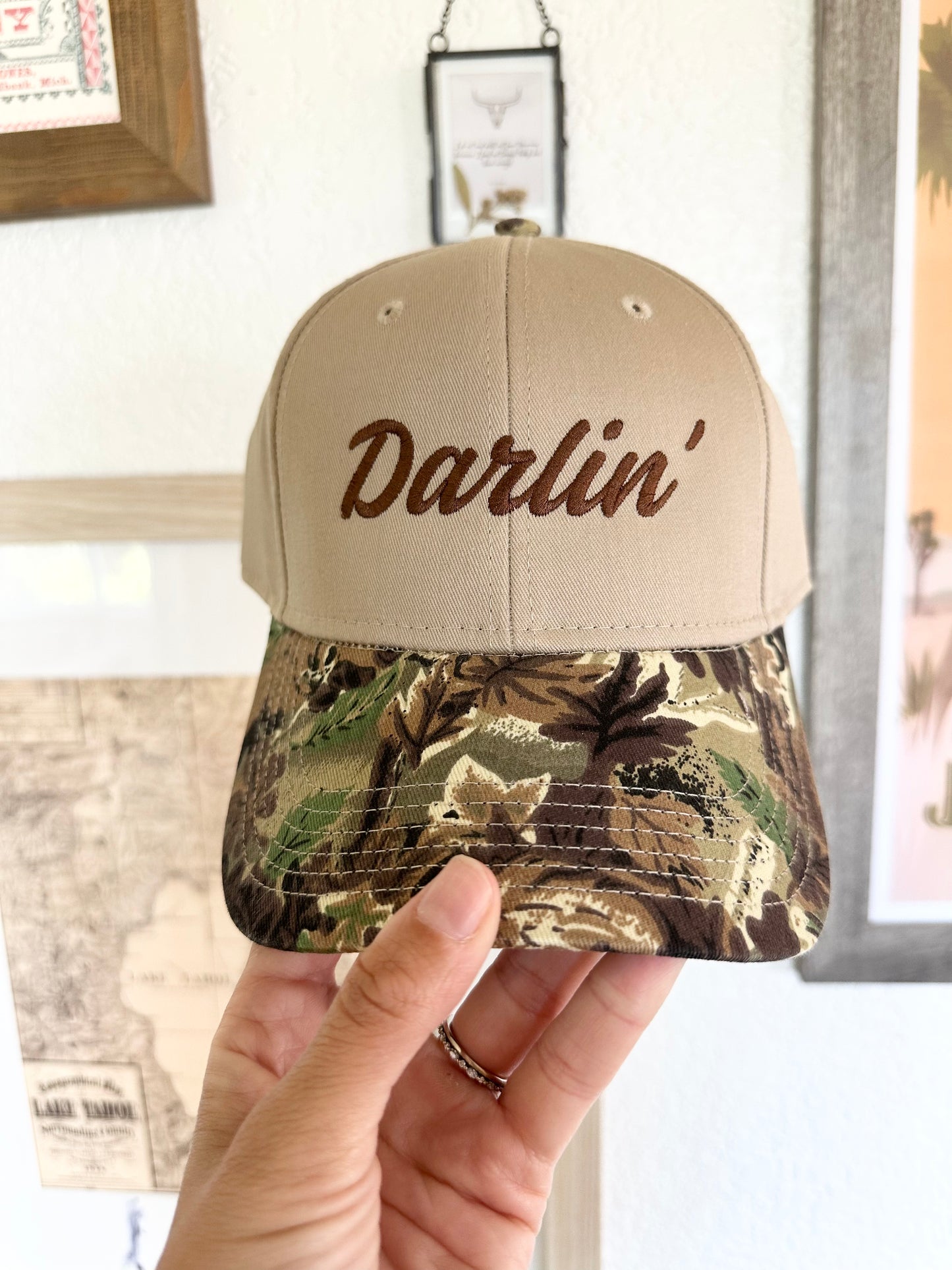 Darlin' Embroidered Camo Hat