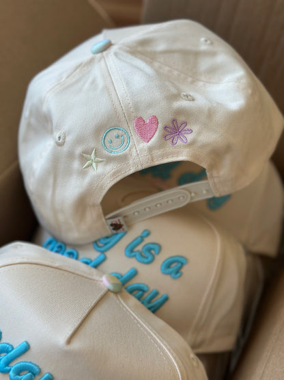 Today Is A Good Day 3D Puff Pastel Checkered Hat