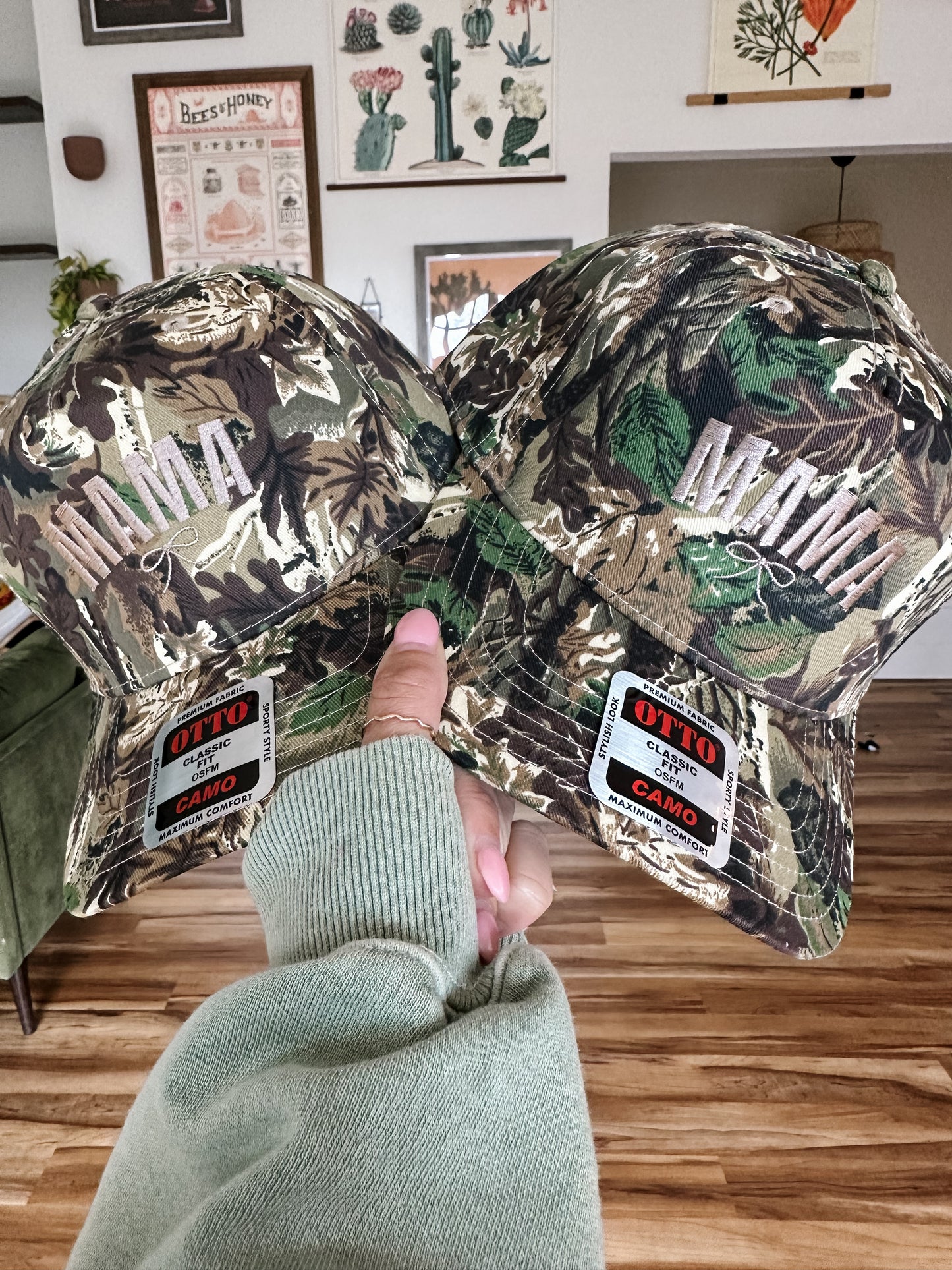 Mama Bow Camo Embroidered Hat