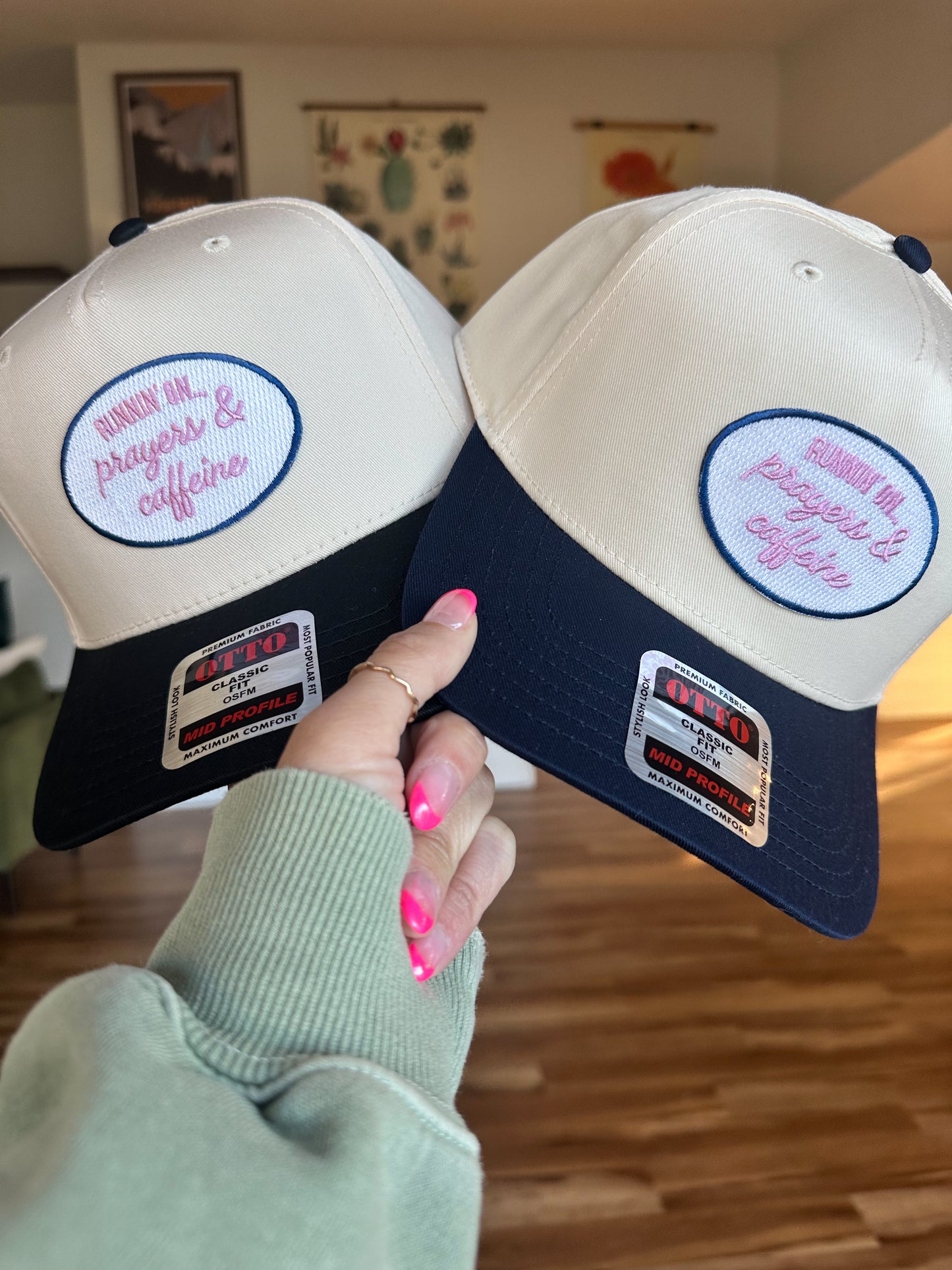Pink Runnin' On Prayers & Caffeine Hat