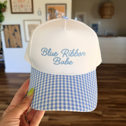 Blue Ribbon Babe Embroidered Hat