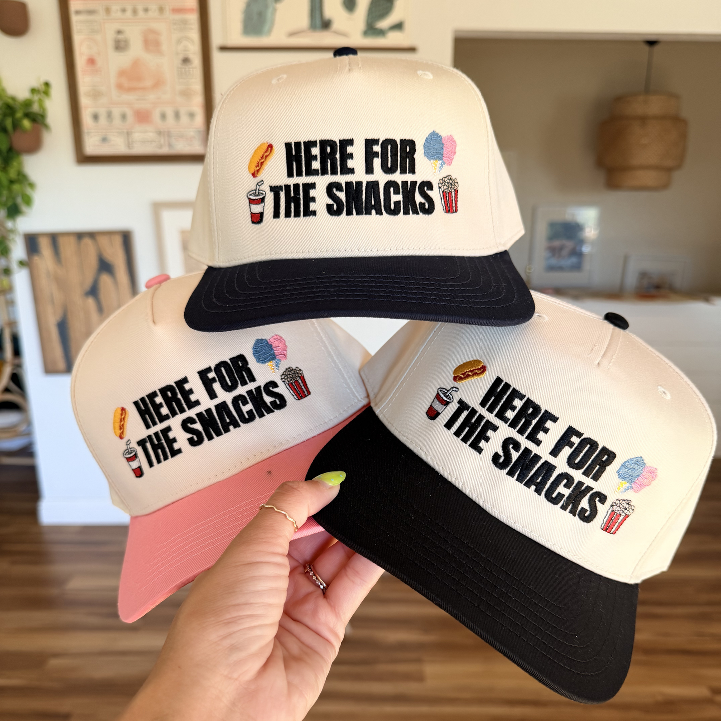 Here For The Snacks Embroidered Hat