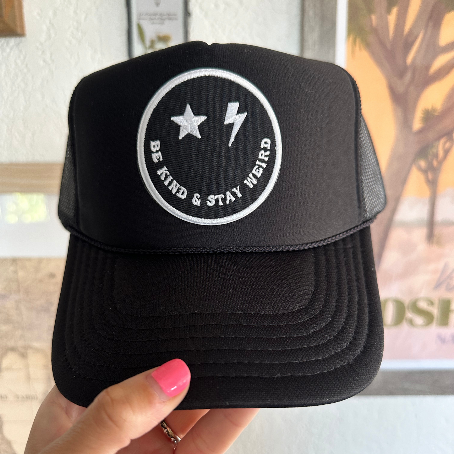 Be Kind & Stay Weird Patch Trucker Hat