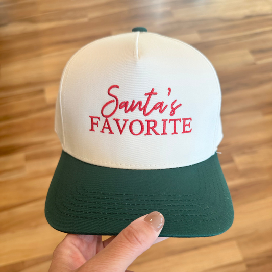 Santa's Favorite Embroidered Hat