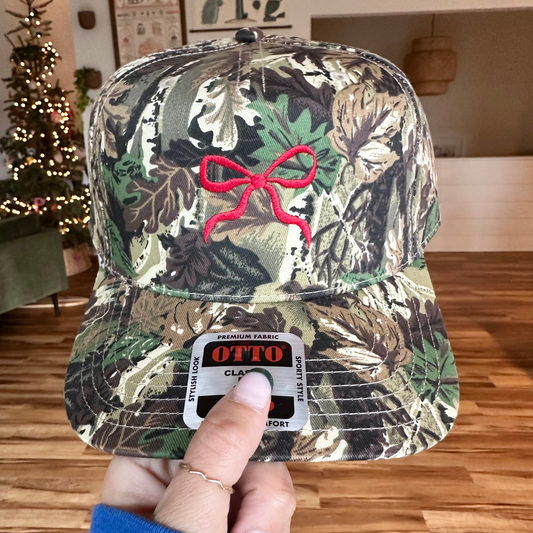 Camo Red Bow Hat